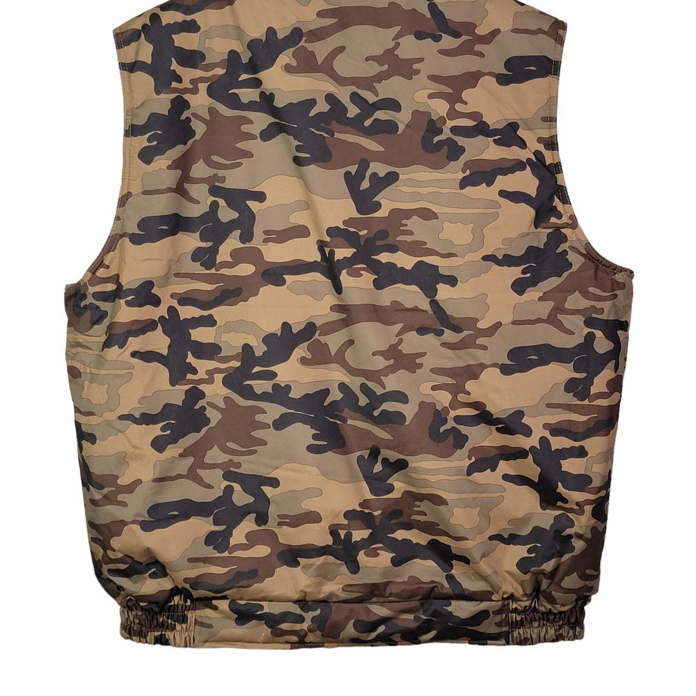 Oscar Vintage Camo Camouflage Plaid Lined Hunting Cargo Survival Outdoor Vest XL - Picture 10 of 14